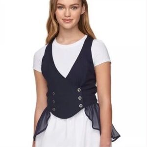 NWT Disney Alice Through the Looking Glass Double-Breasted Ruffle Vest Large
